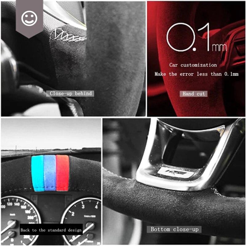 Customize DIY Soft Suede Leather Car Steering Wheel Cover For Hyundai Tucson 3 2015 2016 2017 2018   Car Accessories