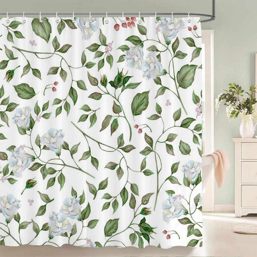 1 pièce Rideau de douche en tissu polyester à motif floral coloré Tissu imperméable Rideau de salle de bain Rideau de séparation anti-moisissure