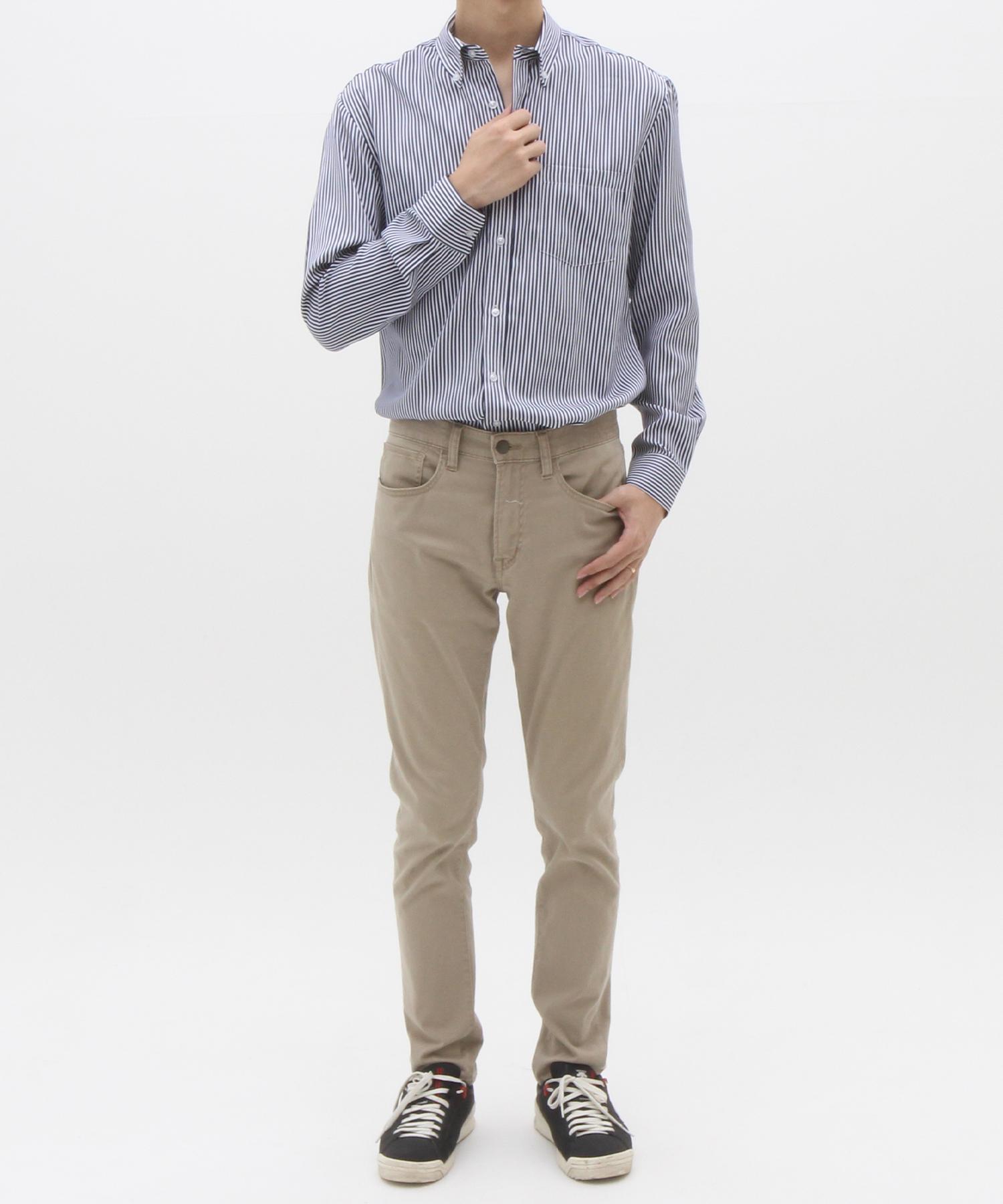 The Shirt Studio Navy Loose Fit Striped Button-Down Shirt 95