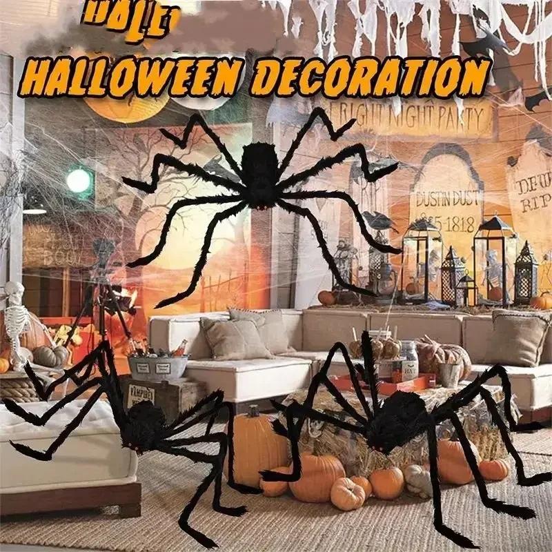 Large Black Spider for Halloween Bendable Legs Giant Spider Decoration,Professional Accessories,for Outdoor Yard,Scary Decor