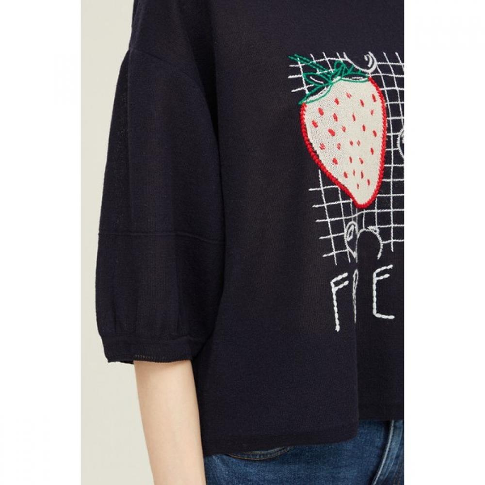 Benetton Tricot Benetton Mânecă Volum Căpșună Bakpa8531