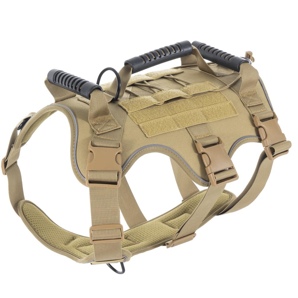 Tactical Dog Harness for Large Dogs, Adjustable Reflective Military Shepherd Big Size Dog Vest for Walking, Training, Hunting