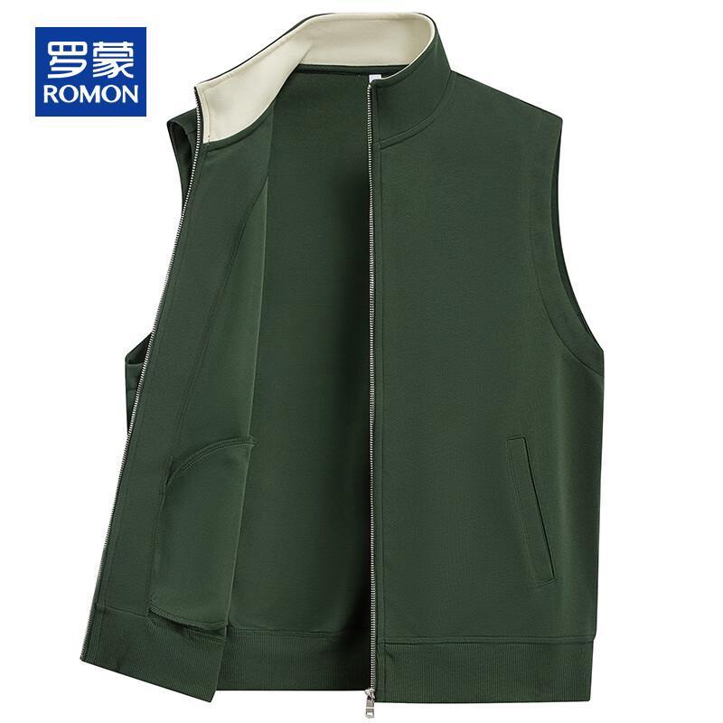 ROMON Men's Stand Collar Sleeveless Vest Jacket