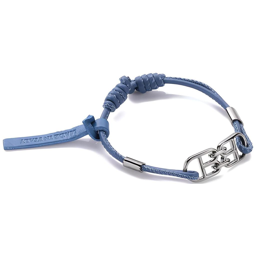 Bally B-Chain Leather Bracelet Men Accessories Blue 6303087