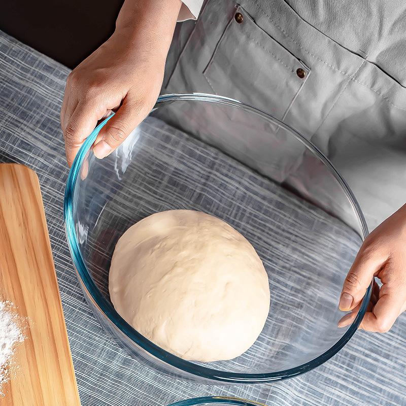 5500 ml Schüssel aus Borosilikatglas mit großem Fassungsvermögen, 30 cm große Salatschüsseln, Eierschlägerbehälter, mikrowellengeeignete Suppenschüssel für die Küche