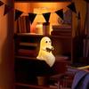 Geister Leseleuchte Niedliches Geister Nachtlicht Halloween Harzfigur Dekoration für Schlafzimmer Arbeitszimmer Nachttisch Bücherregal Kinderzimmer