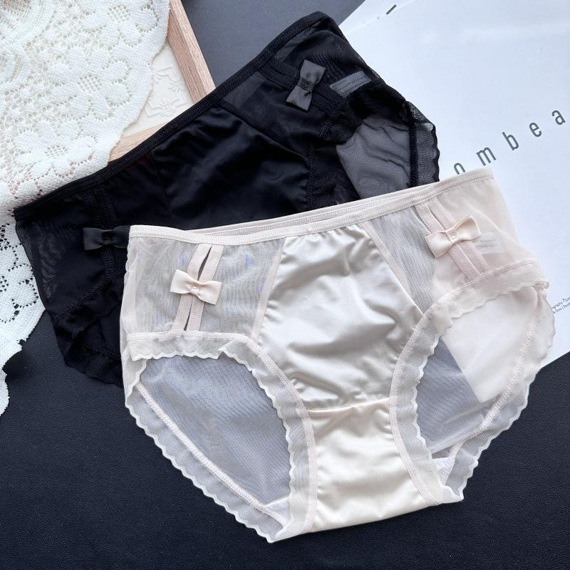 Ladies Spring and Summer Lovely Mesh Ice Silk Sexy Hip Briefs