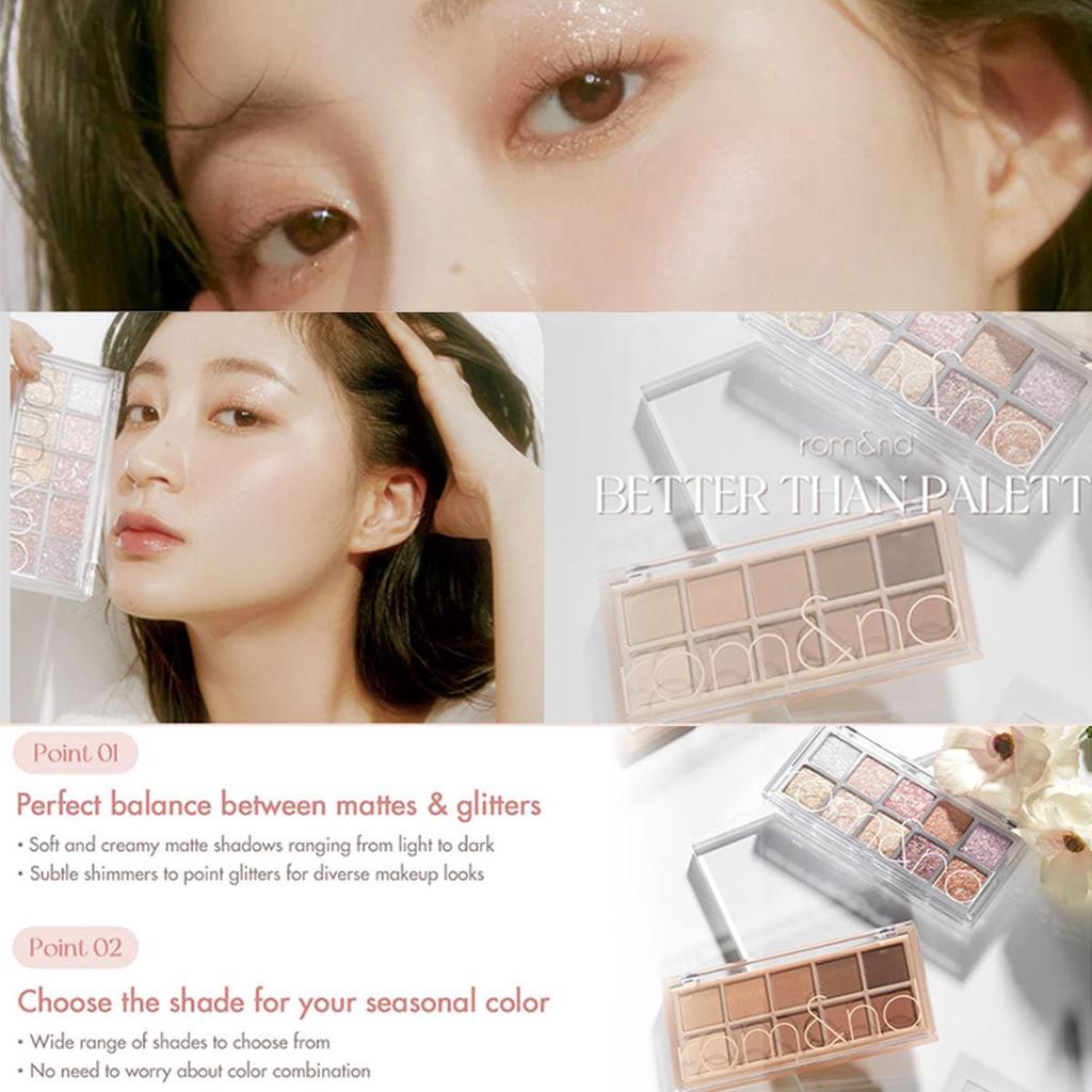 Rom&nd MELHOR QUE AS PALETAS 00-09/11-13, Inspirada no Jardim, Tons Totalmente Harmoniosos, Amigável para Iniciantes, Multiuso, K-Beauty, Maquiagem Coreana
