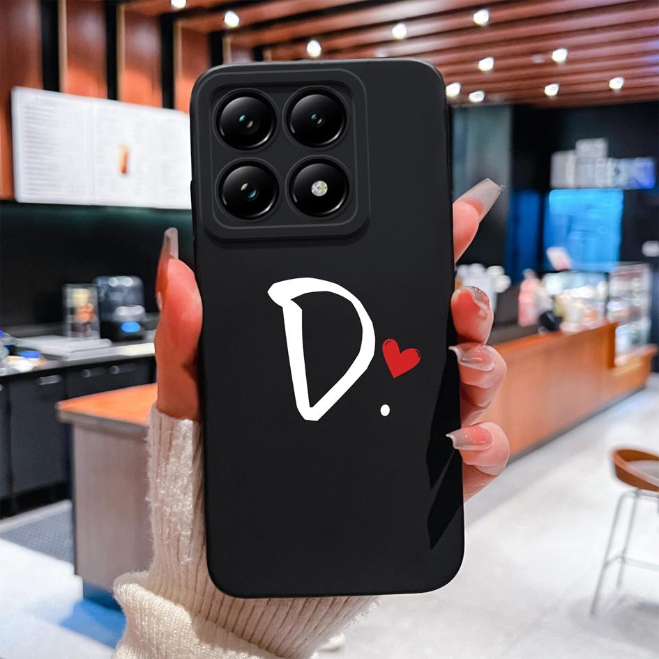 Custodia Per Xiaomi 14T 14 15 12 12S 12T 12X Pro Ultra Lite Cover Posteriore Carina Cuore d'Amore Modello Lettera Silicone Morbido Anti Caduta Protettiva Per Xiaomi Capa