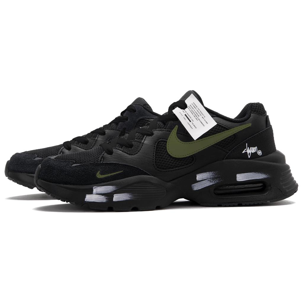 Nike Air Max Fusion Low top Running Shoes Men's Black White Green CJ1670-001(Team62-EXX)