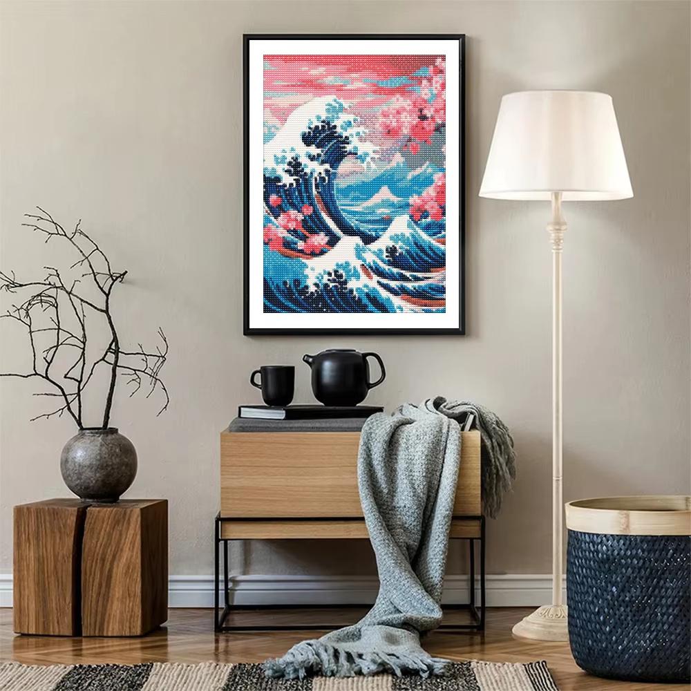 DIY Diamond Painting Cherry Blossom Fuji Mountain Landscape Mosaic Embroidery Cross Stitch Kit Living Room Home Art Wall Decor