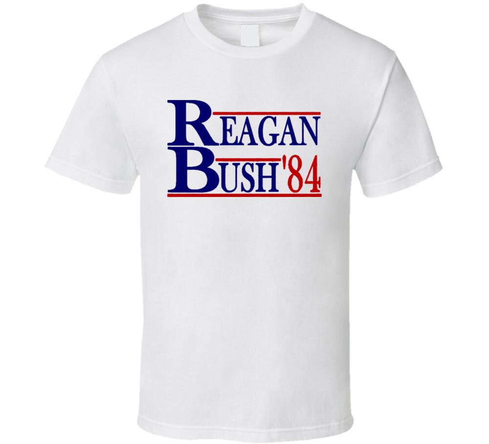 Reagan Bush 84 Campaign politics Republican T Shirt Mens Womens Tees Top 4XL