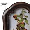 European Carved Frame Retro Photo Frame, Vintage Rustic Picture Resin Arched for Wall Mounting or Tabletop Display Style