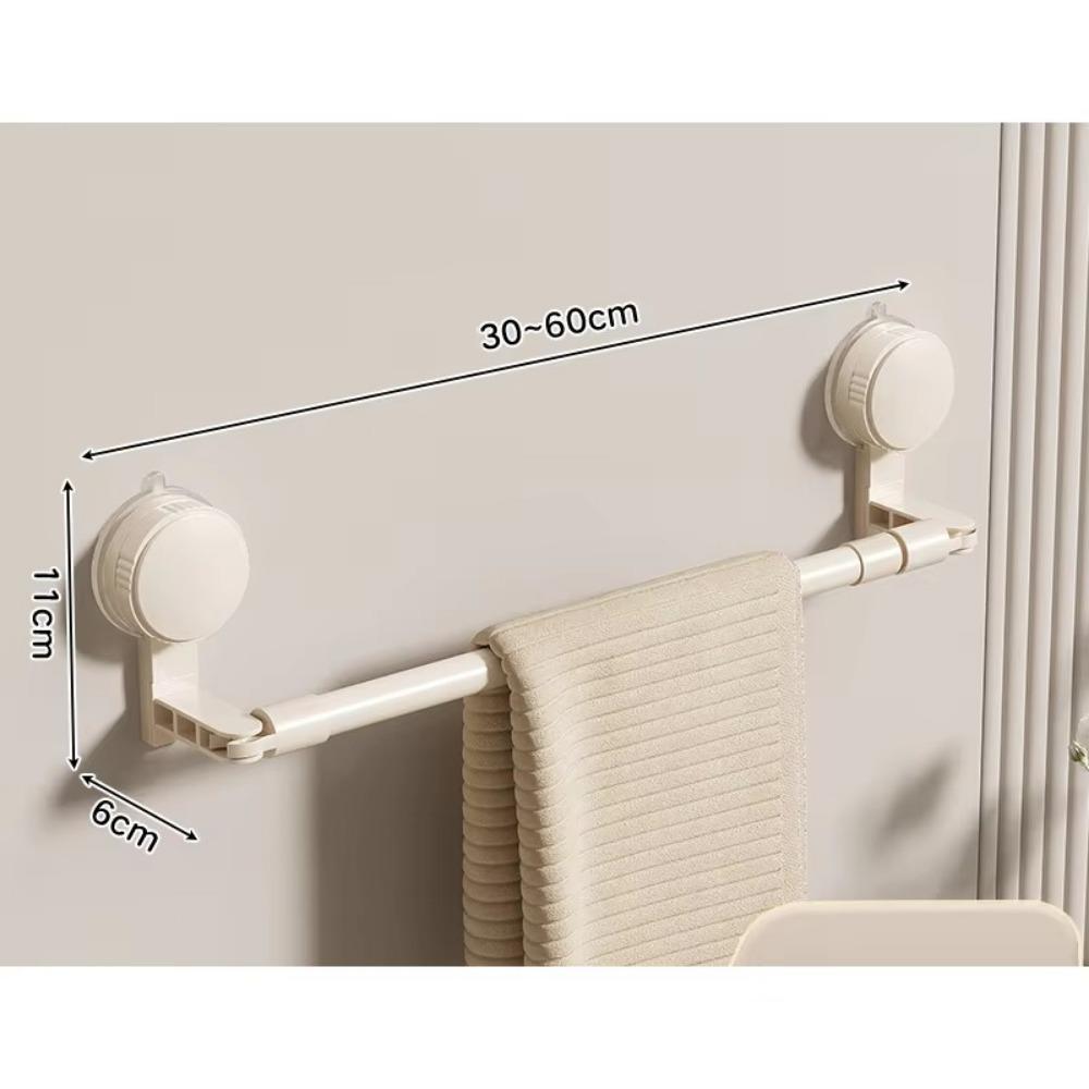 

Portable Suction Cup Wall Towel Rack Traceless Retractable Towel Holder Single Rod Self-adhesive Storage Shelf Kitchen Bathroom