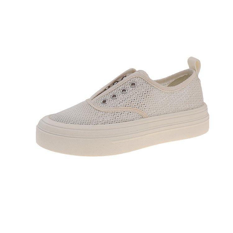 Shining Starry Sky~ 3.5m Huge Soft Easy To Wear 2025 Versatile Breathable Mesh One Pedal Sequined Fisherman White Shoes