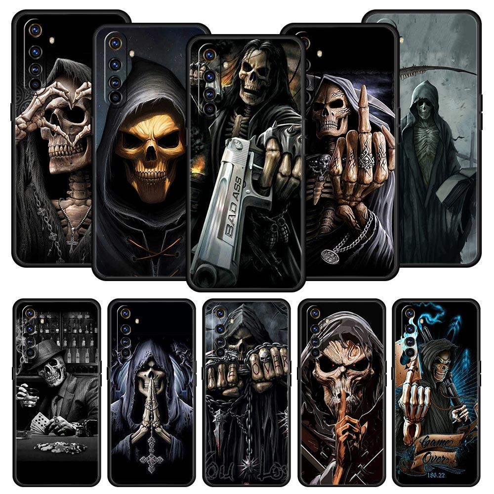 Skull Skeleton Grim Reaper Case For Realme 12 11 10 9 8 5G 7 6 GT5 GT3 GT2 Pro Plus C21 C25 C35 Realme GT Neo 2 3 3T 5 Cover