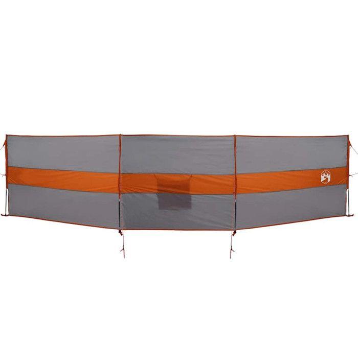 VidaXL Camping Windbreak Grey and Orange 490x123 Cm Waterproof, Beach Windbreak, Motorhome Windbreak, 4009656