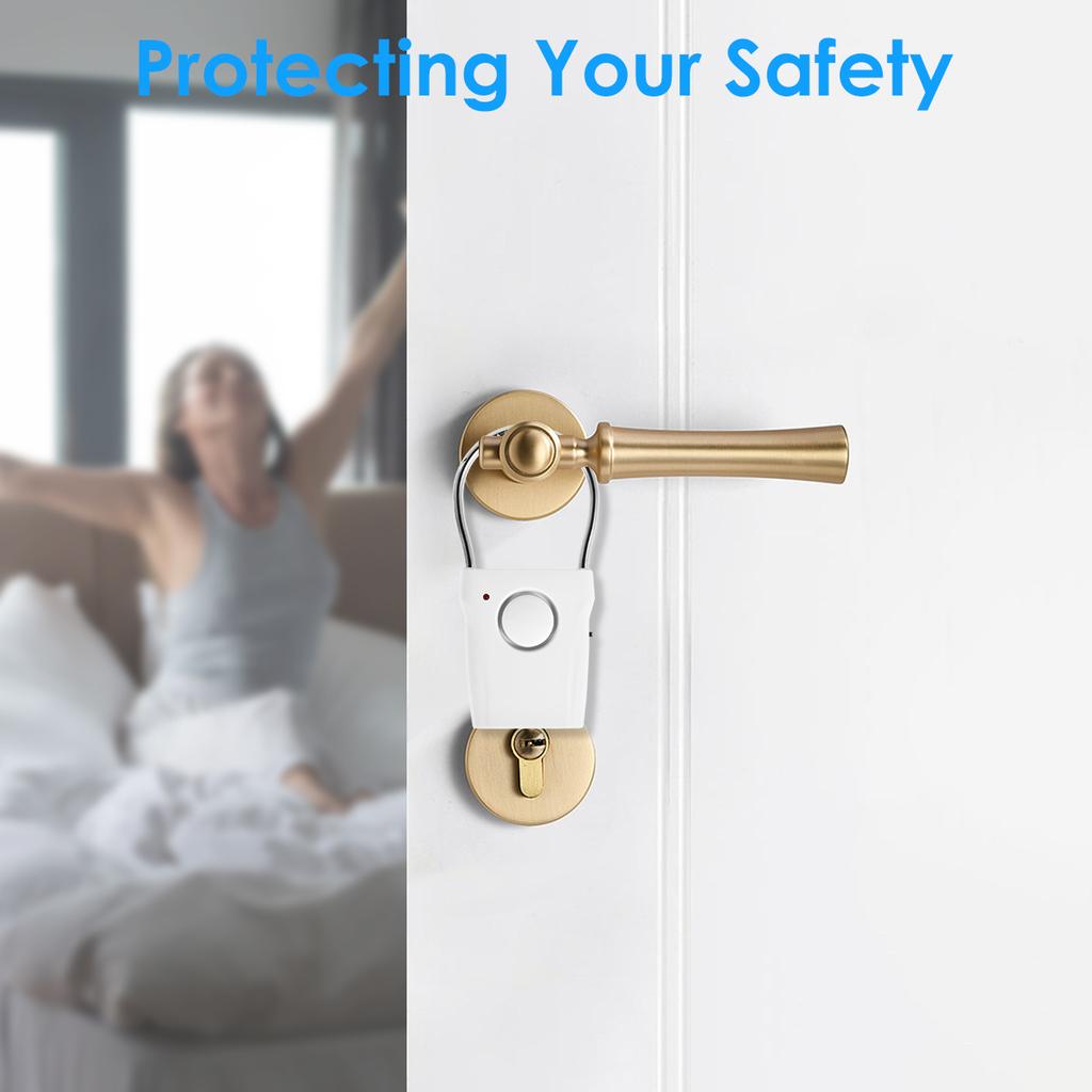 110dB Door Handle Alarm with Adjustable Settings Door Security Alarm Equipment for Door Window Travel and Hotel Self Protection