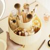 Rotating Makeup Brush Storage Box Compartments Desktop Lipstick Eyeshadow Organizer Modern Minimalist Style Cosmetic Holder