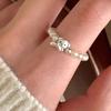 A Niche Design of A Little Dog Pearl Elastic String Ring for Girls, Cute, Simple and Versatile Index Finger Ring for Girls