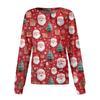 Women's Christmas-printed Casual Long-sleeved Single-breasted Work Uniform Cardigan