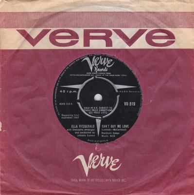 7inch Record ELLA FITZGERALD - Can't Buy Me Love VS519 Verve Records 1964 UK Jazz Used