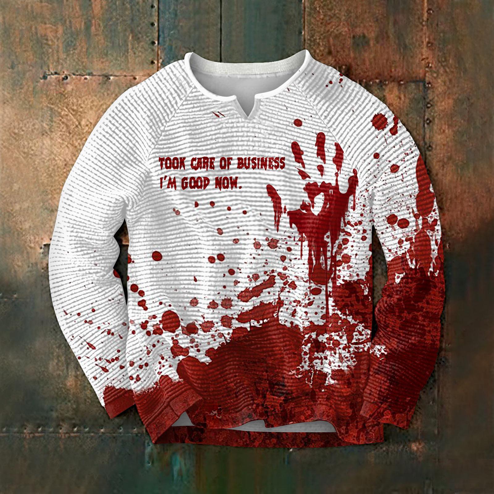 

Мужской повседневный и модный длинный рукав с небольшим V-образным вырезом топ-пуловер XL