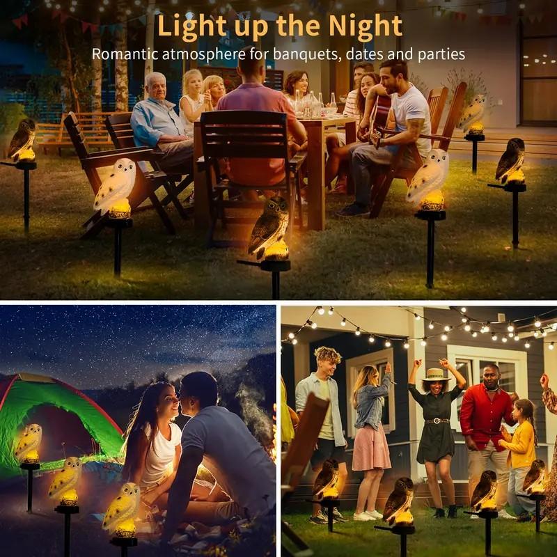 1pcs Solar Brown/white Owl Light, Suitable for Outdoor Garden, Yard, Patio Decoration and Holiday Gifts of Lawn Landscape Lights