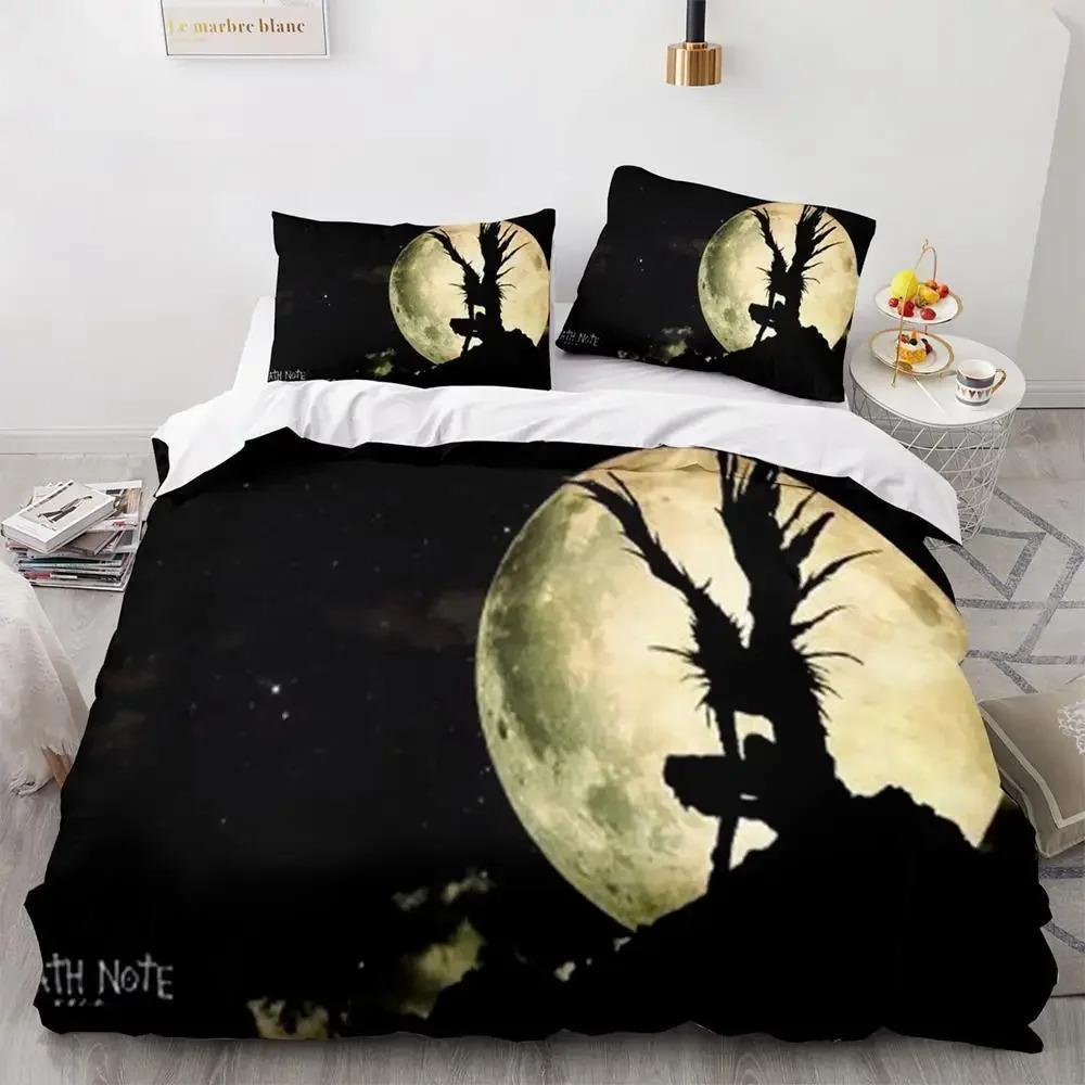

Комплект постільної білизни Зошит смерті Single Twin Full Queen King Size Bed Set Дорослі Дитяча спальня Підодіяльники 3D-друк Аніме Зошит смерті US Twin 173x218cm