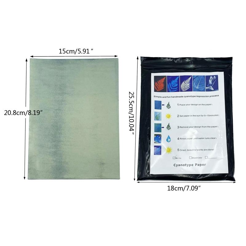 32 Stück Sonnenlicht-Druckpapier Cyan-Papier-Set A5 Solar-Zeichenpapier Empfindliches Sonnenlicht-Druckpapier Natürliches Druckpapier für