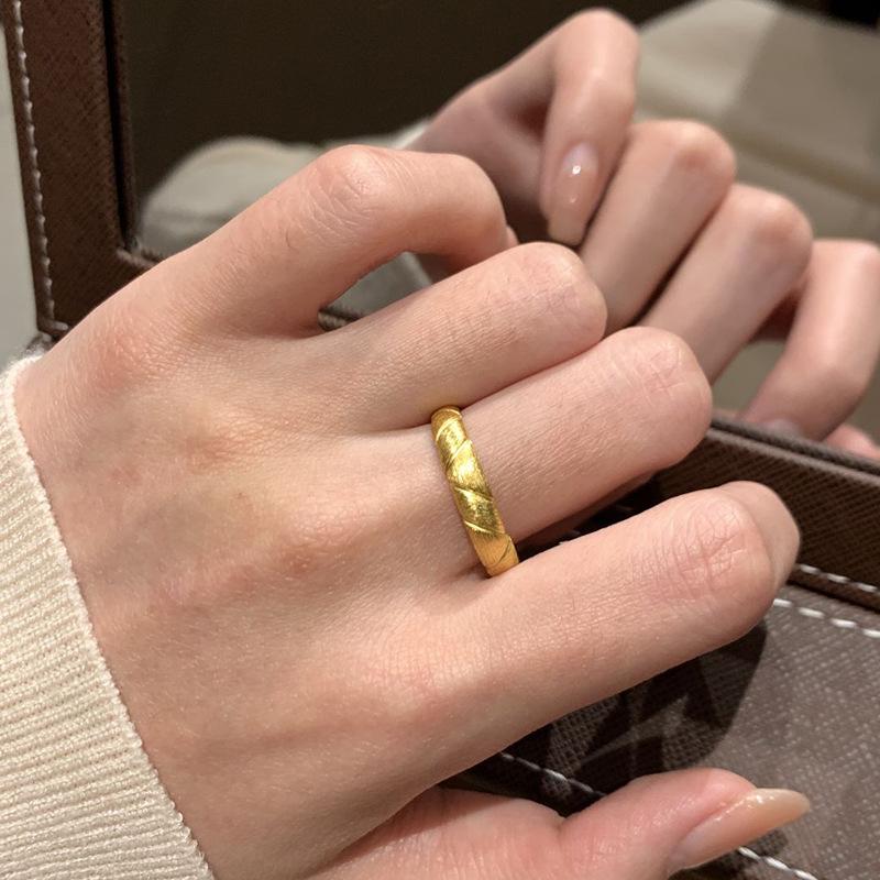 

Classic design brushed rhombus grid rings for women new in simple Charms Glossy ring banquet party jewelry adjustable gifts resizable