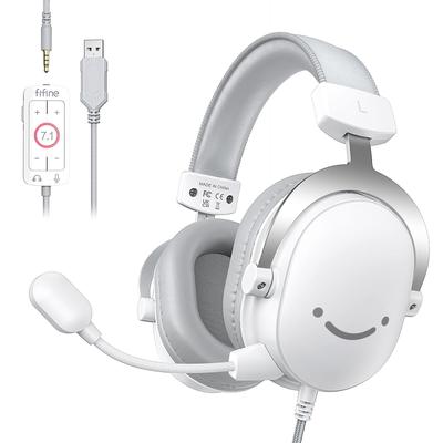 FIFINE Gaming Surround 50mm Destacável Omnidirecional Compatível com Nintendo e Volume para Transmissão de Jogos e Live AmpliGame H9W Headset, 7.1