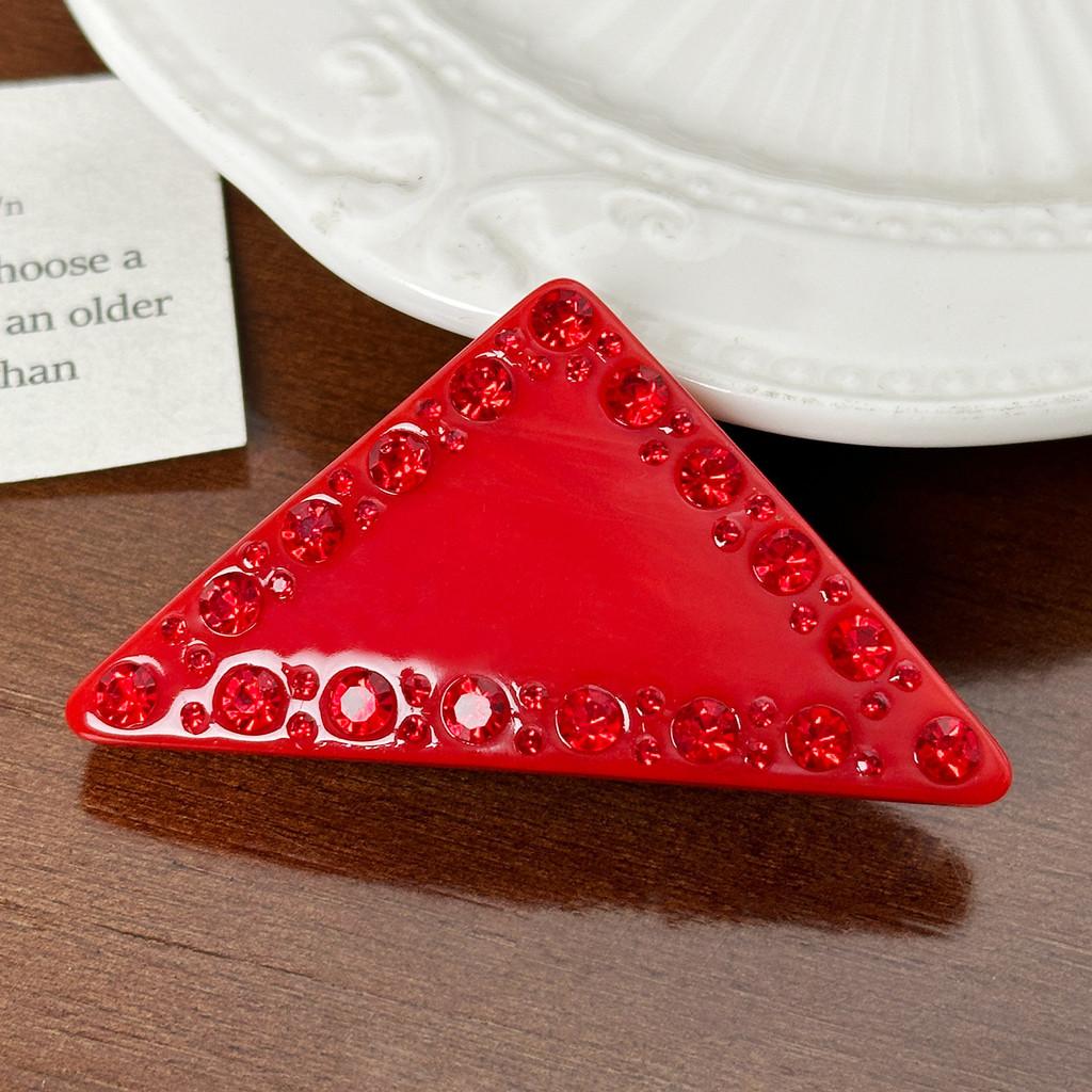 5mm Fashionable Thick Triangle Spring Hair Clip With Shimmering Rhinestones Women For