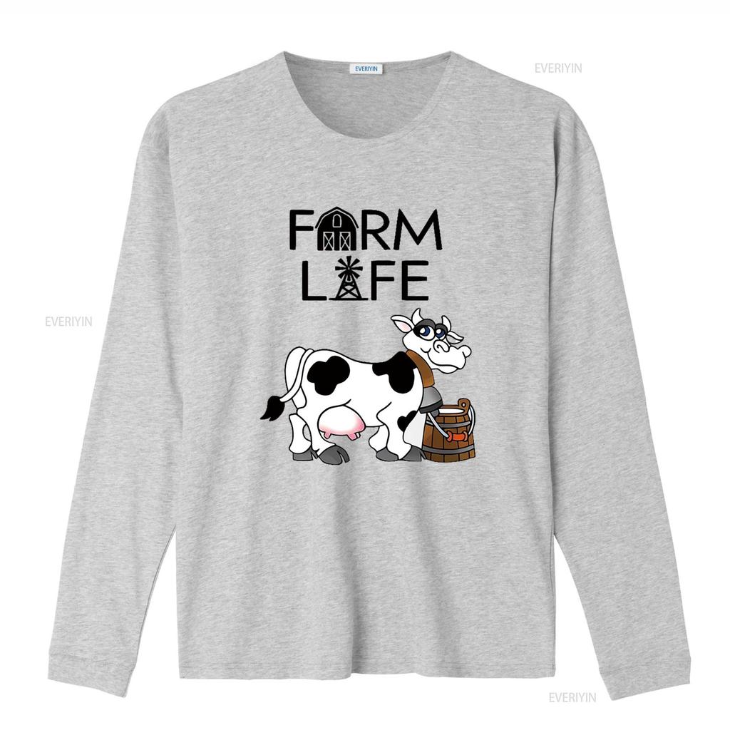 FARM LIFE Casual Womens T Shirt White vintage Washed homme graphic Stretched designer clothes streetwear Slightly Stylish