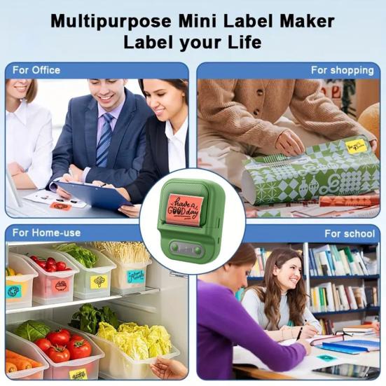 Label Maker Machine Portable Thermal Label Printer Bluetooth-compatible Mini Label Printer with Tape for Small Business Home School Barcode Address