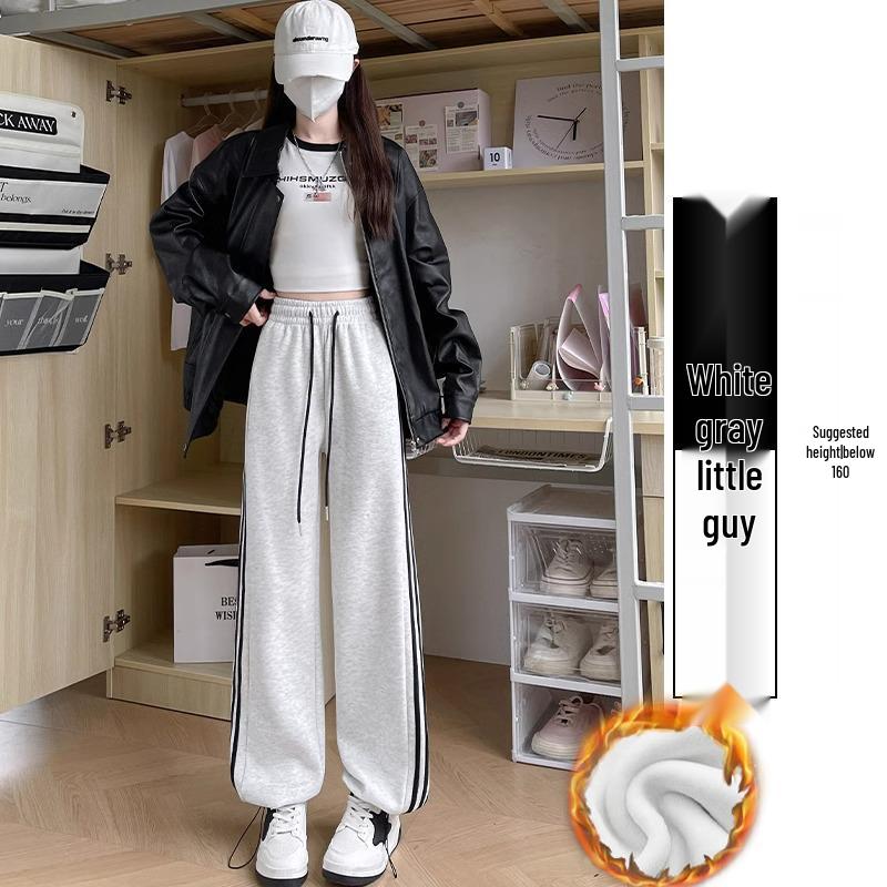 

Женские черные флисовые брюки-кюлоты с высокой посадкой и тремя полосками S (80-95 jin)