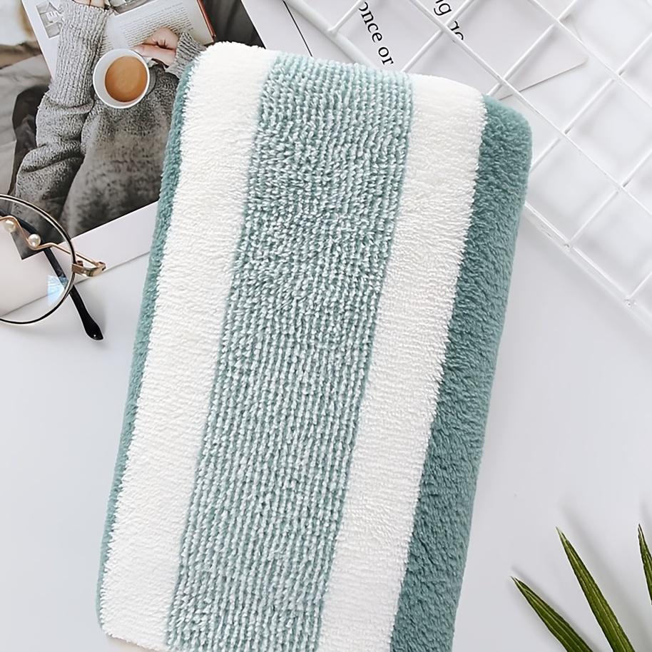 Luxuriöses Streifen-Handtuchset - Schnelltrocknend, Ultraweich, Superabsorbierend, Ideal für Zuhause, Spa, Salon, Wohnmobilreisen - Beinhaltet Badetuch und Handtuch
