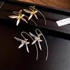 Exquisite Blooming Flower Hook Earrings Accessories Simple Gold Silver Color Plant Dangle Earrings For Women Party Jewelry Gifts