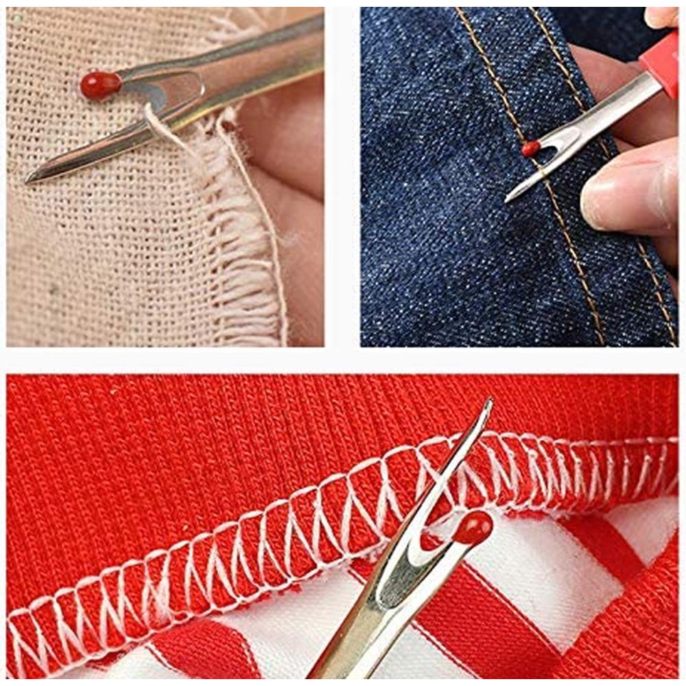 6 STÜCKE Farbiger Kunststoffgriff Scharfer Fadenentferner, Handnähen Kreuzstichwerkzeug, Knopflochmesser, Fadenentferner-Set