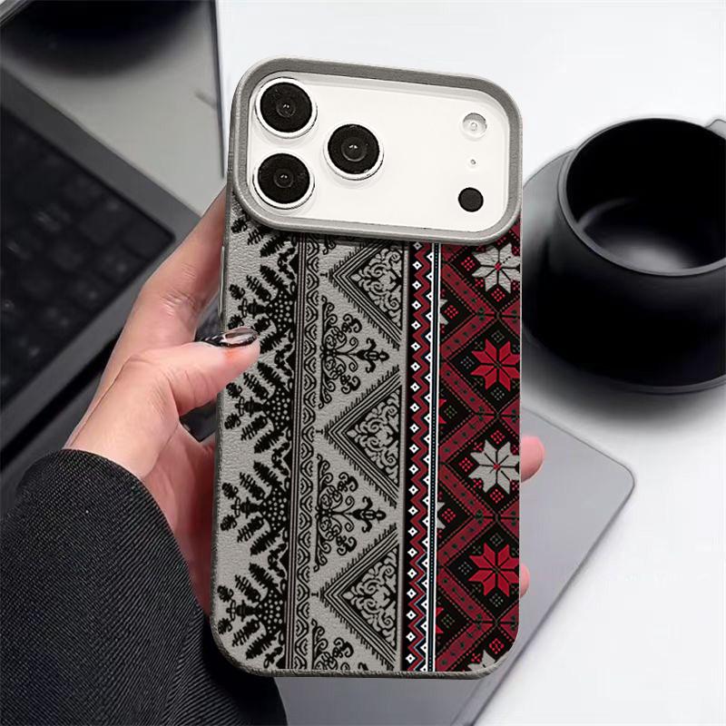 Vintage Totem Pattern TPU Phone Case For iPhone 17 16e 16 15 Pro Max 14 13 12 Pro Max 11 Air Soft Leather Texture Silicone Cover