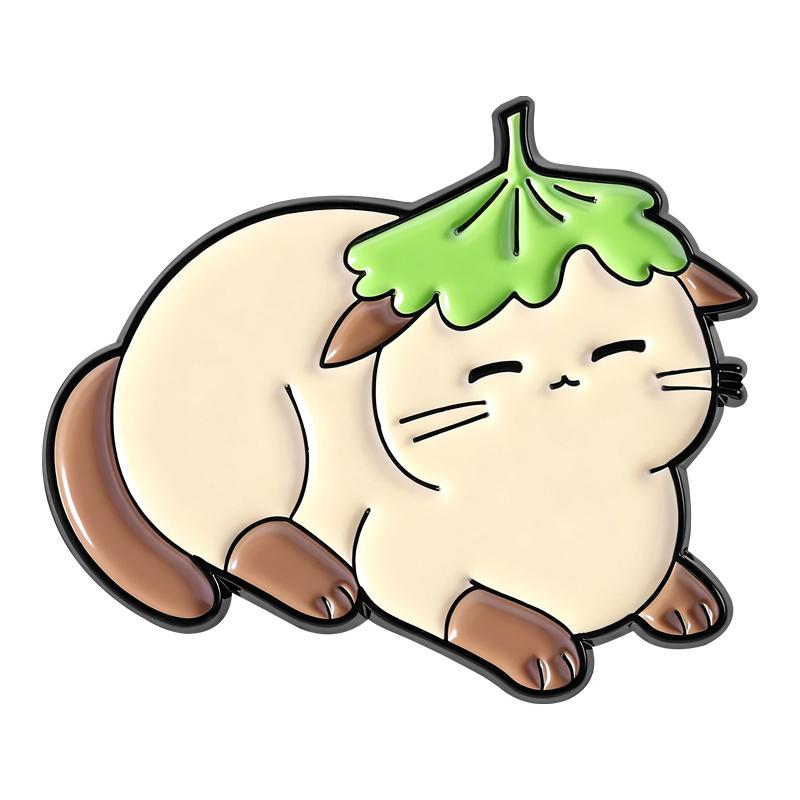 

Flowers Leaf Hat Enamel Pins Cat Rabbit Bunny Frog Duck Brooches Badges Cute Cartoon Animal Jewelry Gift for Pet Friends
