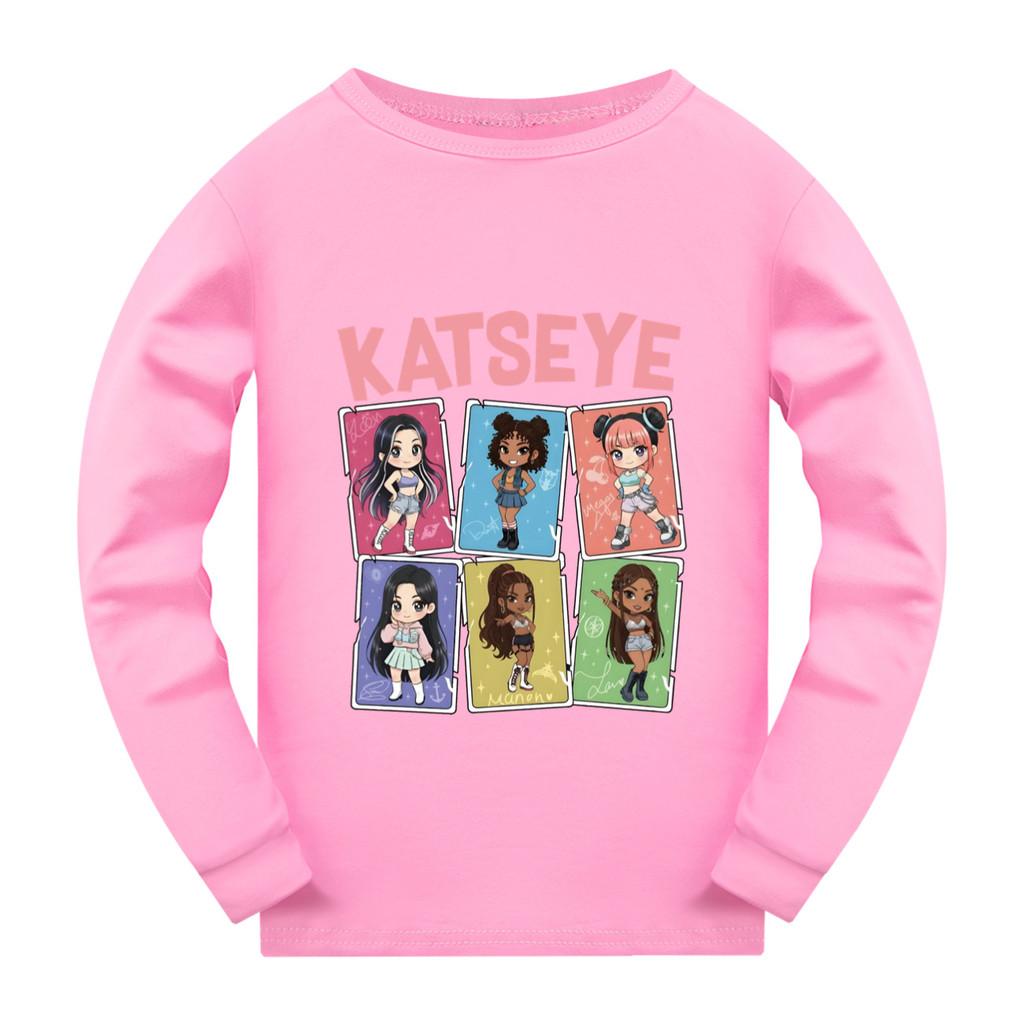 5300 Kinder Mädchen KATSEYE Print Langarm-T-Shirt