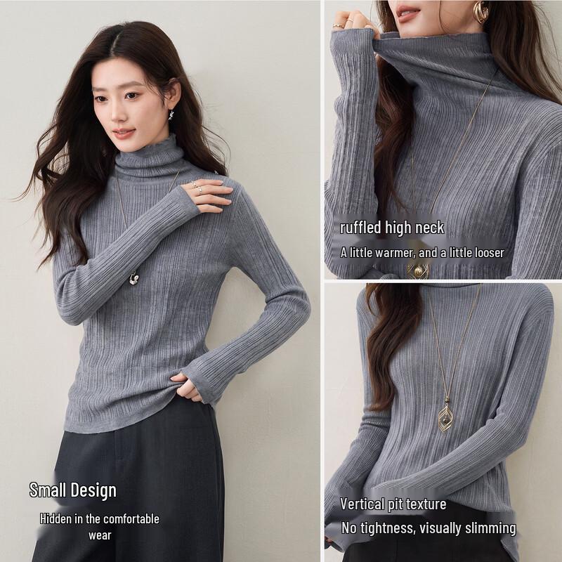 Women's Anti-Pilling Ribbed High-Neck Knit Top