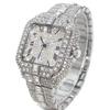 Luxury Gold Watch For Men Fashion Stainless Steel Quartz Wristwatch Mans Hip Hop Iced Diamond Square Watch Reloj Hombre