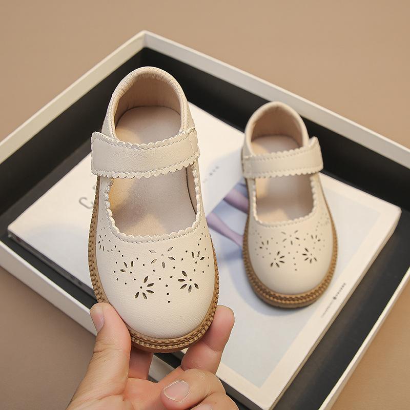 Girls Spring Summer Hollow Out Breathable Soft Sole Princess Shoes Fashion Mary Jane Flats