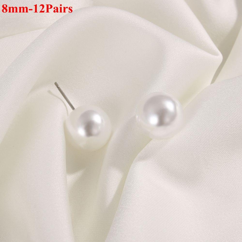 5Pairs/10Pairs/12Pairs Women Jewelry Wedding Engagement Round Shape Ear Stud Elegant Pearl Earrings