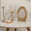 Rustic French Style Carving Frame Table Mirror Gold Mirror Tray Home Decorative Mirror Bedroom Table Makeup Mirror