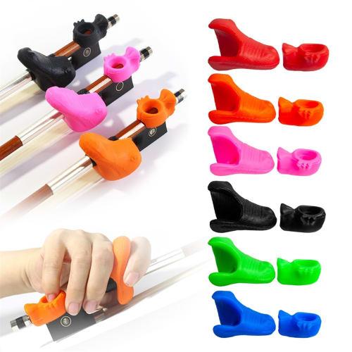 Violin Bow Grip Corrector Accessory for Beginners and Violin/Viola Learners (Color: Pink)