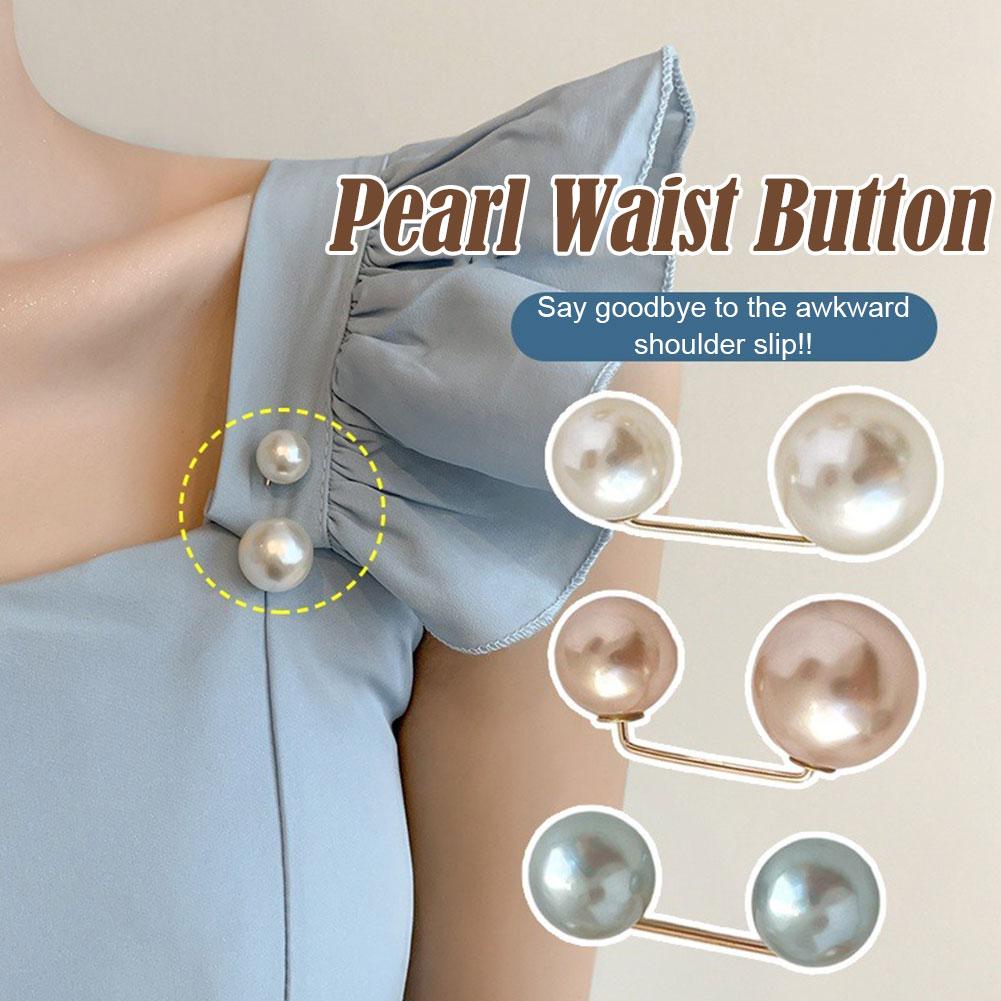3 SZT. Klamra Ściągająca Pas Stopowe Broszki Przypinki Klips Sztuczna Perła Regulowane Guziki Przypinki Spódnice Dżinsy Guziki Dodatki Odzieżowe
