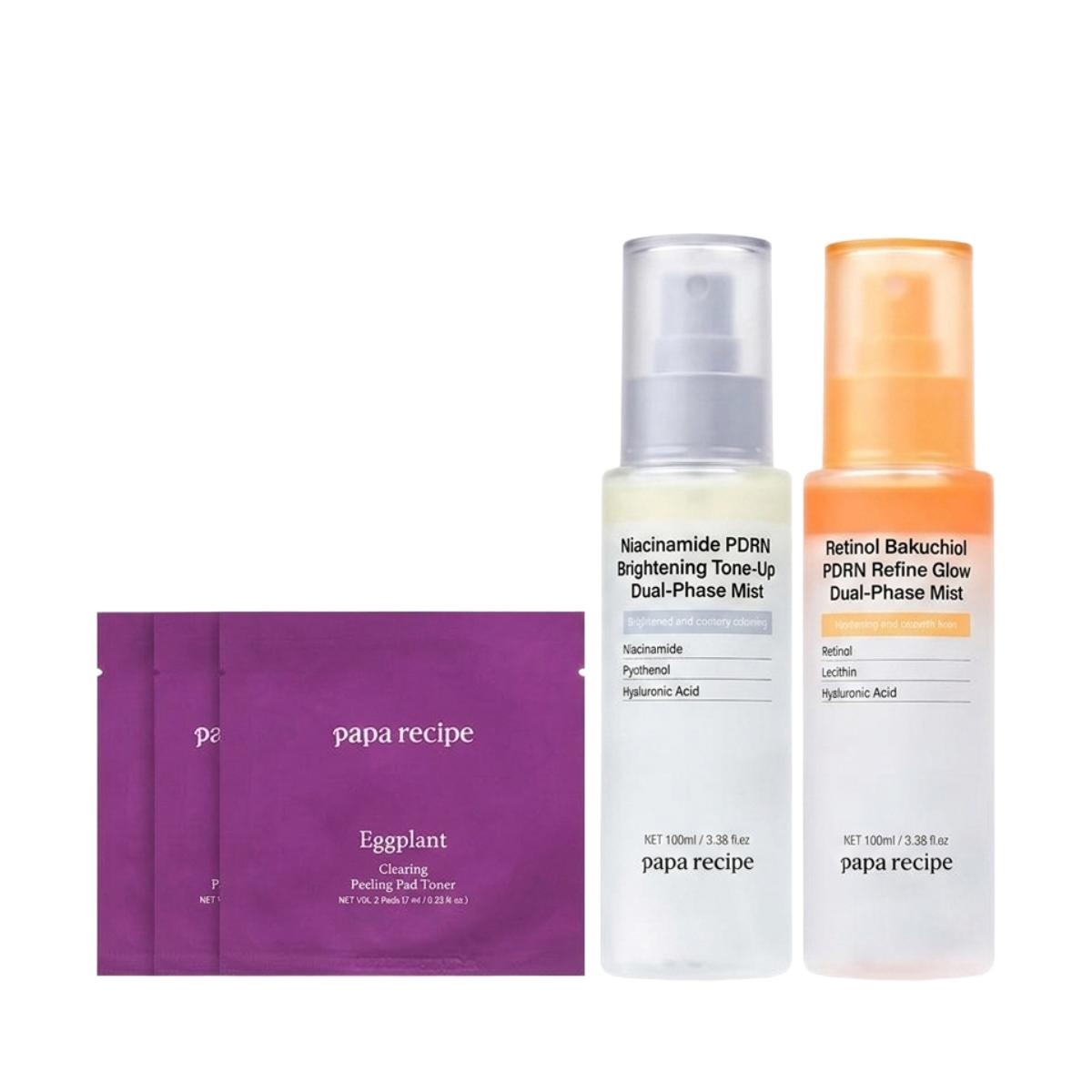 Papa Recipe Niacinamide PDRN Mist 100ml & Retinol Mist 100ml Special Duo Set